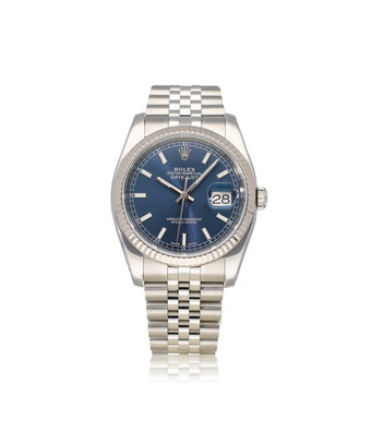 Rolex Datejust 36 NEW ROLEX SERVICE | steel - white gold blue fluted concealed Jubilee
