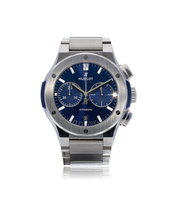 Hublot Classic Fusion Chronograph Chronograph 45 Titanium blue 2026 box + papers