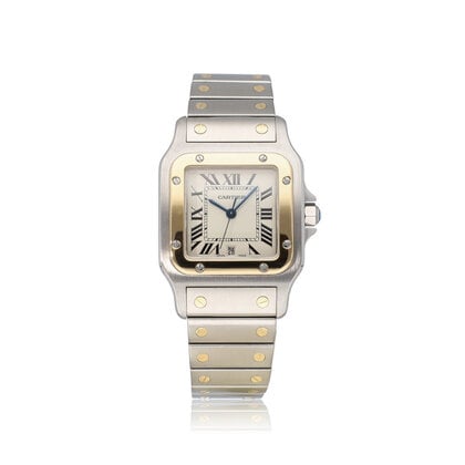 Santos de Cartier Galbée 34,8 - 1988 + papers | steel / gold silver quartz