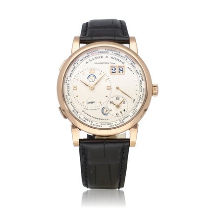 Lange 1 Time Zone 41 box + papers | rose gold - GMT - worldtimer