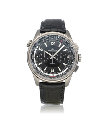 Jaeger-LeCoultre Polaris Chronograph 44 NEW JLC SERVICE - 2022 B+P | titanium black alligator leather