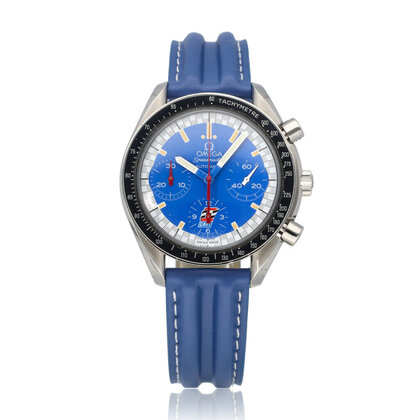Speedmaster Racing Chrono 39 NEW OMEGA SERVICE - Schumacher - CART | steel blue
