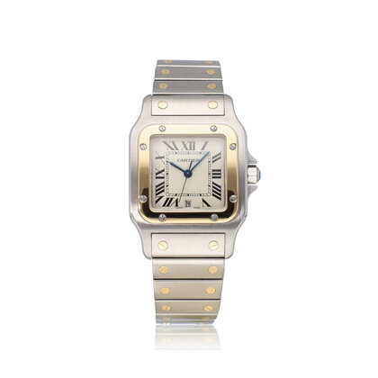 Santos de Cartier Galbée 34 - 1988 + papers | steel / gold silver quartz
