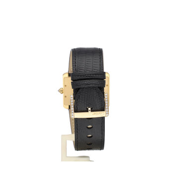 Cartier Tank Divan 32 NEW CARTIER STRAP | yellow gold factory diamond + box
