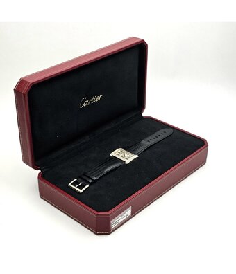 Cartier Tank Divan 32 NEW CARTIER STRAP | yellow gold factory diamond + box
