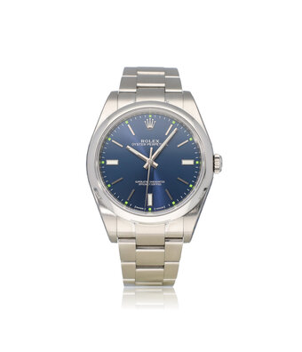 Rolex Oyster Perpetual 39 NEW ROLEX SERVICE | steel blue / green Oyster