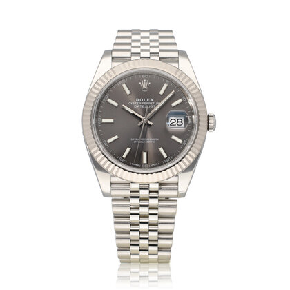 Datejust II 41 steel rhodium - slate - grey fluted Jubilee 2018 box + papers