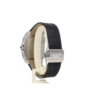 Cartier Santos 100 XL 38 NEW CARTIER STRAP | steel silver alligator leather + box