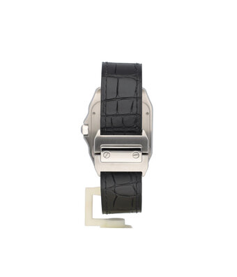Cartier Santos 100 XL 38 NEW CARTIER STRAP | steel silver alligator leather + box