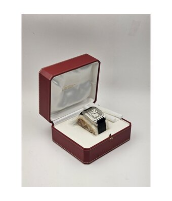Cartier Santos 100 XL 38 NEW CARTIER STRAP | steel silver alligator leather + box
