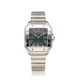 Cartier Santos de Cartier  MM - 2023 box + papers | steel green roman