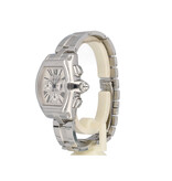 Cartier Roadster Chronograph Automatic 40 - 2006 + papers | XL steel bracelet silver roman