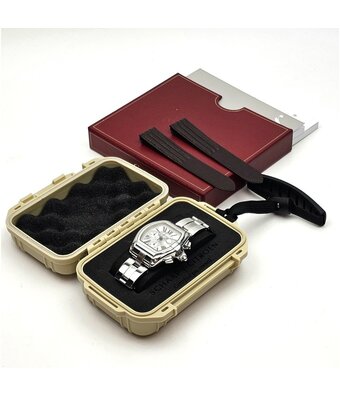 Cartier Roadster Chronograph Automatic 40 - 2006 + papers | XL steel bracelet silver roman
