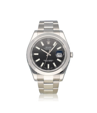 Rolex Datejust II 41 NEW ROLEX SERVICE - 2015 B+P | steel black Oyster