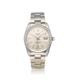 Rolex Oyster Perpetual Date NEW ROLEX SERVICE - 1988 box + papers | steel date silver domed Oyst