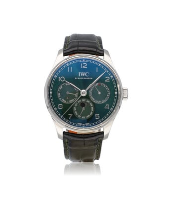 IWC Portugieser Perpetual Calendar 42 STOCK - 2023 box + papers | steel green