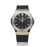 Hublot Classic Fusion  45 - 2015 box + papers | steel black rubber automatic