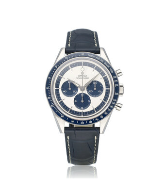 Omega Speedmaster  40 - 2016 box + papers | steel leahter white - blue dial