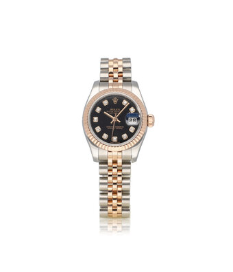 Rolex Lady-Datejust 26 - 2012 + papers | steel - rose gold black diamond Jubilee