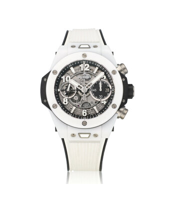 Hublot Big Bang Unico Chronograph White Ceramic 42 - 2023 box + papers | ceramic skeleton