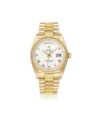 Rolex Day-Date 36 NEW ROLEX SERVICE - 1980 | yellow gold bark white roman tight President