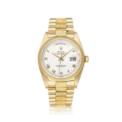 Day-Date 36 NEW ROLEX SERVICE - 1980 | yellow gold bark white roman tight President