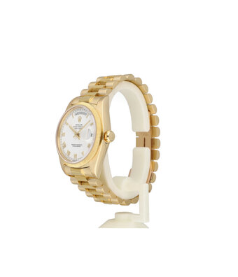 Rolex Day-Date 36 NEW ROLEX SERVICE - 1980 | yellow gold bark white roman tight President