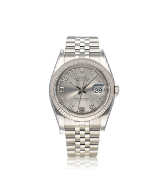 Rolex Datejust 36 NEW ROLEX SERVICE - 2008 B+P | steel silver concentric index Jubilee