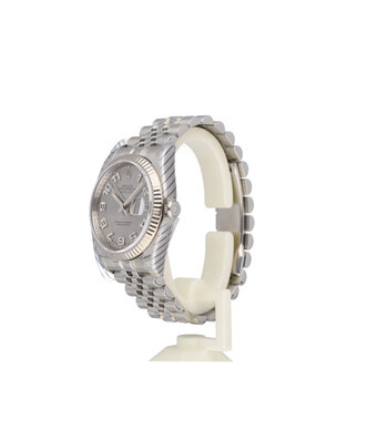 Rolex Datejust 36 NEW ROLEX SERVICE - 2008 B+P | steel silver concentric index Jubilee
