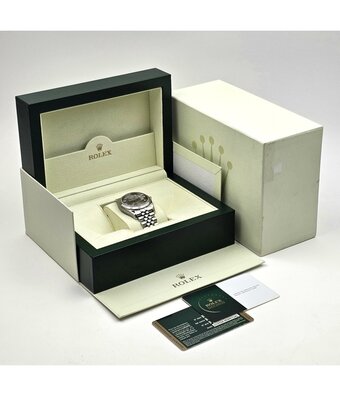 Rolex Datejust 36 NEW ROLEX SERVICE - 2008 B+P | steel silver concentric index Jubilee