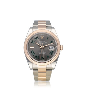 Rolex Datejust 41 NEW ROLEX SERVICE - 2025 B+P | steel - rose gold grey roman Wimbledon Oyster