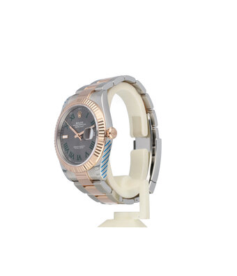 Rolex Datejust 41 NEW ROLEX SERVICE - 2025 B+P | steel - rose gold grey roman Wimbledon Oyster