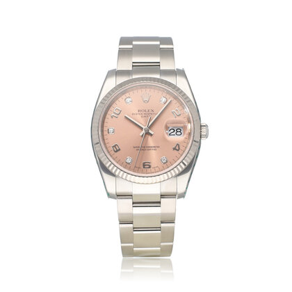 Date  34 NEW ROLEX SERVICE - 2011 B+P | steel - white gold pink diamond Oyster