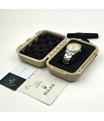 Rolex Air-king  NEW ROLEX SERVICE - 1996 | steel silver engine turned bezel