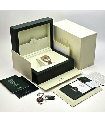 Rolex Day-Date 36 NEW ROLEX SERVICE - 2005 B+P | yellow gold President champagne diamond