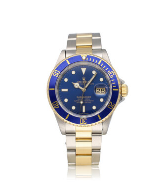 Rolex Submariner Date 40 steel - yellow gold blue - bluesy - E-serial - 1990