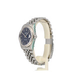 Rolex Datejust 36 NEW ROLEX SERVICE - 1993 box + papers | steel blue fluted Jubilee