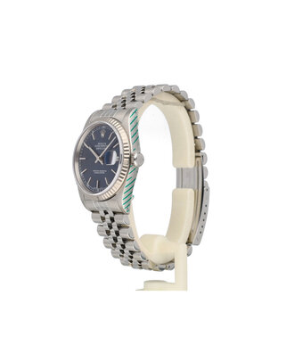 Rolex Datejust 36 NEW ROLEX SERVICE - 1993 box + papers | steel blue fluted Jubilee