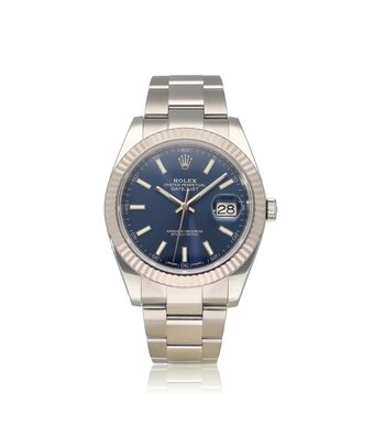 Rolex Datejust 41 steel - white gold blue Oyster