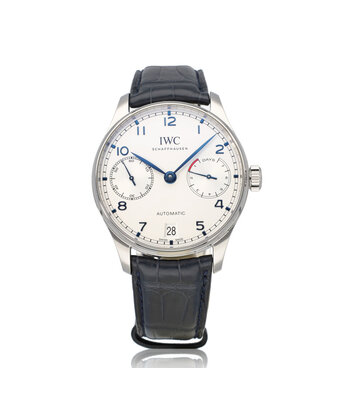 IWC Portugieser Automatic 42 2025 box + papers | steel silver black leather