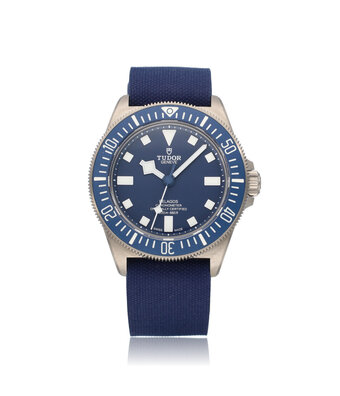 Tudor Pelagos FXD Marine Nationale 24 42 titanium blue canvas strap 2025 B+P