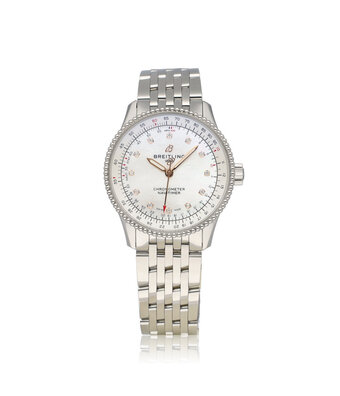 Breitling Navitimer Automatic 35 steel MOP diamond 2018 box + papers