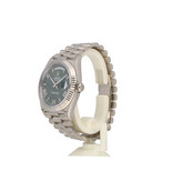 Rolex Day-Date 40 NEW ROLEX SERVICE - 2018 + papers | white gold President green / olive / money