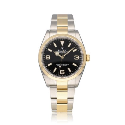 Explorer  36 - 2021 box + papers | steel - yellow gold black arabic 369