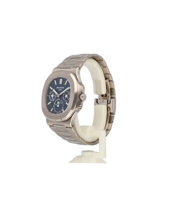 Patek Philippe Nautilus Perpetual Calendar 40 2019 winder + papers | white gold blue moonphase