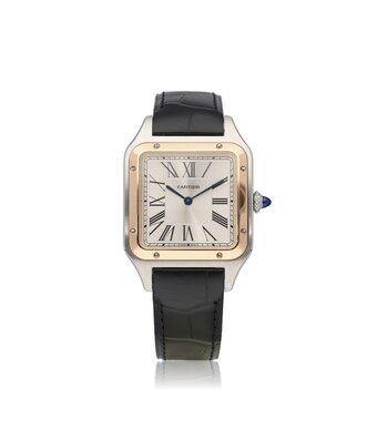 Cartier Santos de Cartier Santos-Dumont Large OPEN DATE  - box + papers | steel - rose gold LM - l