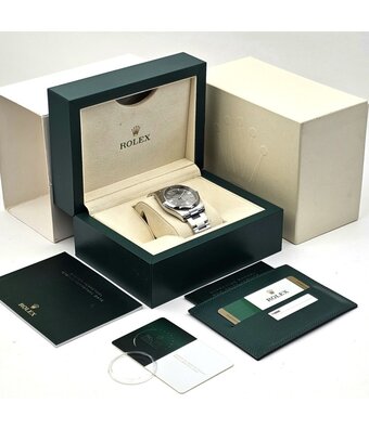 Rolex Oyster Perpetual 36 NEW ROLEX SERVICE - 2016 B+P | steel silver - grey - slate domed Oyste