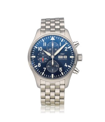 IWC Pilot's Watch Le Petit Prince 43 - 2019 box + papers | steel blue day date