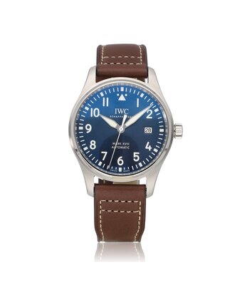 IWC Pilot's Watch  40 NEW IWC STRAP -  2017 box + papers | steel blue