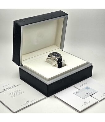IWC Pilot's Watch Double Chronograph 46 NEW IWC STRAP - 2015 box + papers | steel black day -